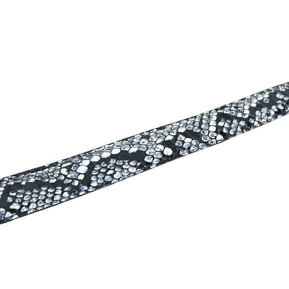 •NEVER WORN• Genuine Leather Lined Belt Snake Effect Animal Print Vintage Belt - Picture 4 of 11